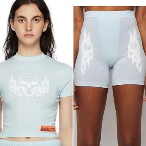 Women’s Heron Preston Blue Cotton T-shirt and matching shorts set